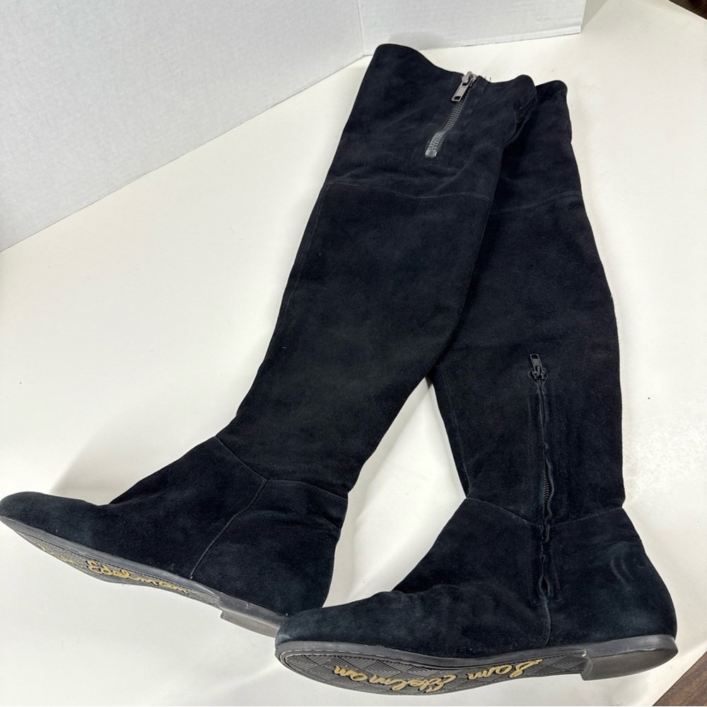 Sam Edelman Over The Knee Sexy Black Suede Boots James Thigh High